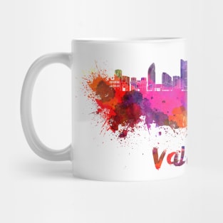 Valencia skyline in watercolor Mug